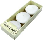 Sacred Ceylon Floating Candles XL Large 44mm x76mm 125g 8Hr to 10Hr (+/-) Burn White 50 Pack