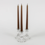 Sacred Ceylon Gold Smoke Taper / Dinner Candle – 12″ Unscented Brown 12" (H) x .75" (W - base) set of 6 තොග මිල ලබා ගත හැක