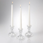 Sacred Ceylon Gold Smoke Taper / Dinner Candle – 10″ Unscented White 10" (H) x .75" (W - base) set of 12 -(Pack of 12 Candles) (ඉටිපන්දම් 12 ක ඇසුරුමක්) (Wholesale)