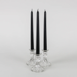 Sacred Ceylon Gold Smoke Taper / Dinner Candle – 10″ Unscented Black 10" (H) x .75" (W - base) Set of 6 - තොග මිල ලබා ගත හැක