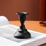 Vintage Metal Candlestick Holders 1, Matte Black - Image 3