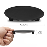 1 Elegant Round Candle Holder Black - Versatile Aromatherapy Plate for Romantic Table Decor S Size