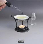 Black Metal Candle Holder & Essential Oil Burner - Ceramic -only burner - Image 3
