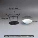 Black Metal Candle Holder & Essential Oil Burner - Ceramic -only burner - Image 2