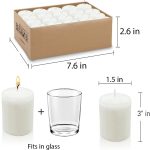 Gold Smoke Pillar Candles Small Unscented Dripless White - 1.5"x3" - (Pack of 6 Candles) (ඉටිපන්දම් 6 ක ඇසුරුමක්) - Image 2