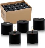Votive Candles scented 1.5" W- 2" H BLACK 5-6 Hour Burn Time candle Set of 12 (only candle) Cinnamon