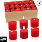 Votive Candles scented 1.5" W- 2" H RED 5-6 Hour Burn Time candle Set of 12 (only candle) Cinnamon