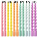 Spiral Taper Candle 12" (Pack of 6 Candles) (ඉටිපන්දම් 6 ක ඇසුරුමක්) SP1- SP6 Select Color - වර්ණය තෝරන්න