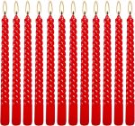 Spiral Taper Candle 7.5" RED Unscented Dripless Candlesticks (Pack of 12 Candles) (ඉටිපන්දම් 12 ක ඇසුරුමක්)