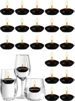 Unscented Floating Candles Medium 32mmx44mm 30g 5Hr to 6Hr (+/-) Burn PINK 25 BLACK