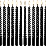 Spiral Taper Candle 7.5" BLACK Unscented Dripless Candlesticks (Pack of 12 Candles) (ඉටිපන්දම් 12 ක ඇසුරුමක්)