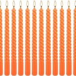 Spiral Taper Candle 7.5" ORANGE Unscented Dripless Candlesticks (Pack of 12 Candles) (ඉටිපන්දම් 12 ක ඇසුරුමක්)