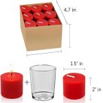 Gold Smoke Unscented RED Votive Candles Bulk  - 1.5"x2" (Pack of 12 Candles) (ඉටිපන්දම් 12 ක ඇසුරුමක්) Wholesale - Image 2