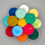 Sacred Ceylon - Tealight Candles  Unscented -13mmx38mm 14g 3hrs Candles Light Blue 25 pack