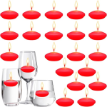 Unscented Floating Candles Medium 32mmx44mm 30g 5Hr to 6Hr (+/-) Burn RED 25 Pack