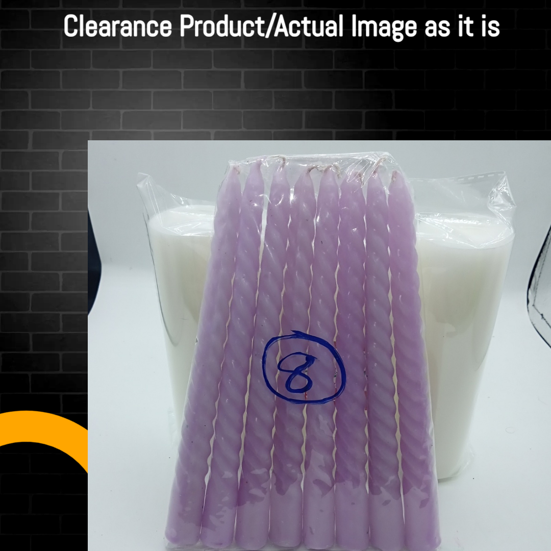 black Friday sale - Made with PosterMyWall (23) Clearance Spiral Candle Purple - 7.5" Unscented Solid Pillar Candles 8 Candle Pack - Image 1
