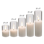 Votive Candles unscented 2" W- 3" H White candle with glass holder Set of 12 - (glass and candle)