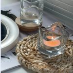 Irregular Glass Candle Holder -Tea Light Candle Holders Large 3"H x 2.62"w GLASS  MOQ 6 අවම ඇණවුම 6 Code 3013